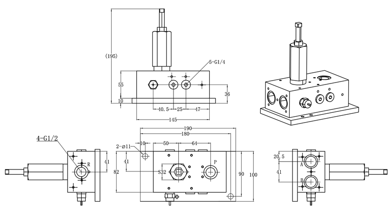 Technical Drawing of DU-C Hydraulic Change-Over Valves Technical Drawing of DU-C Hydraulic Change-Over Valves