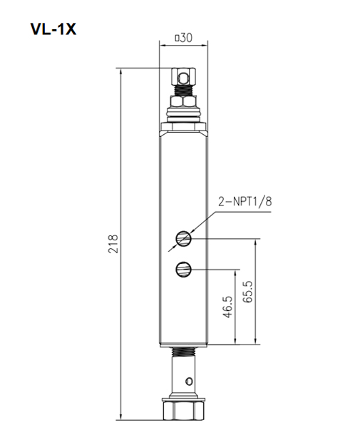 Technical Drawing of VL-1X Metering Valves